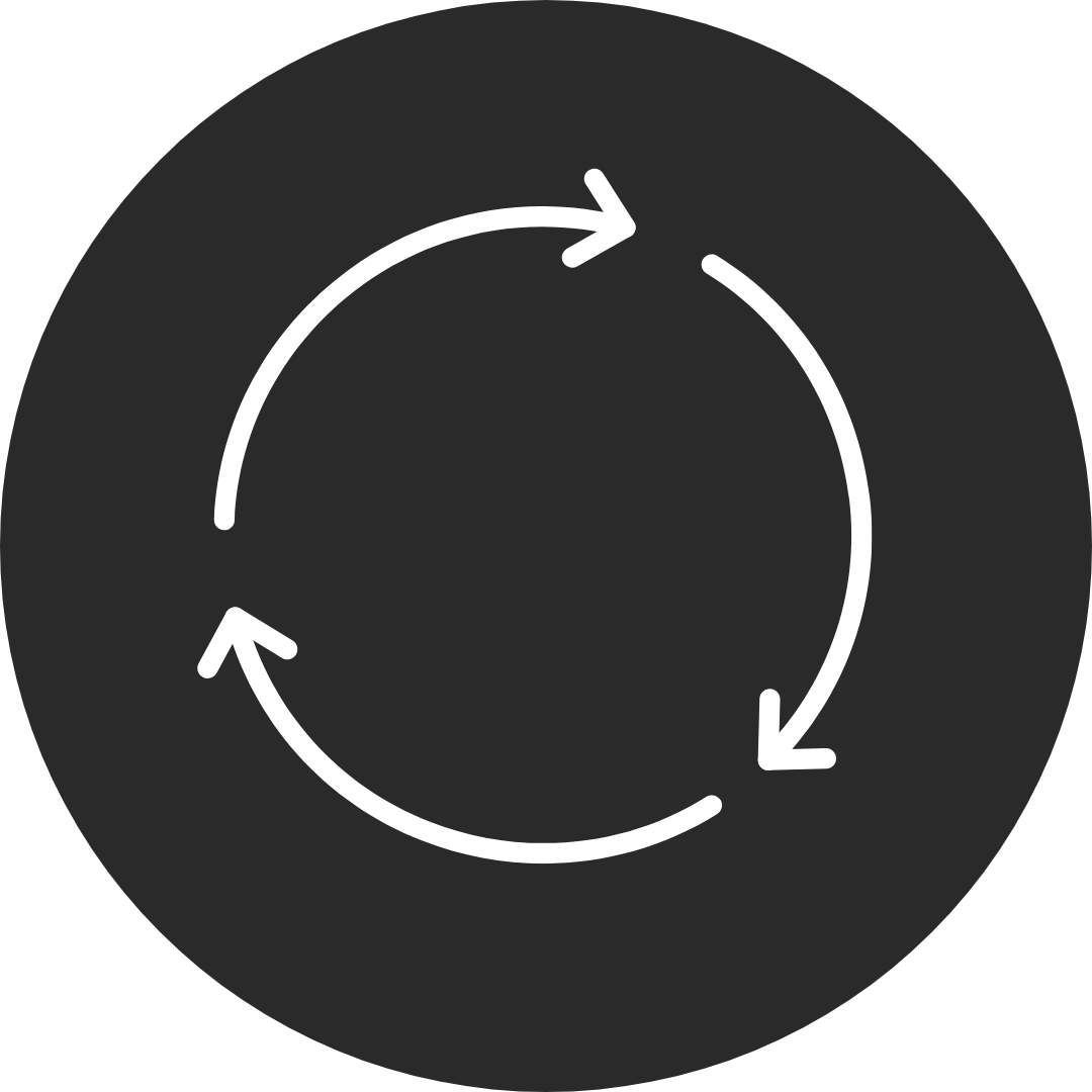 Symbol für Wiederverwendung und Nachhaltigkeit des Refill Systems